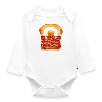 Egg, Bacon & Toast - Organic Longsleeve Baby Bodysuit - white - Front