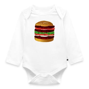 Burger - Baby Bio-Langarm-Body - Weiß - Vorne