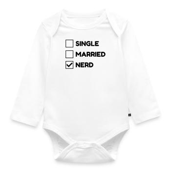 Geek Game Gaming Nerd Gamer Computer Joueur - Organic Longsleeve Baby Bodysuit - white - Front