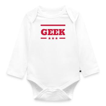 Geek Game Gaming Nerd Gamer Computer Joueur - Organic Longsleeve Baby Bodysuit - white - Front