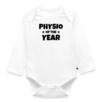 Krankengymnast / Krankengymnastin / Physio / - Baby Bio-Langarm-Body - Weiß - Vorne