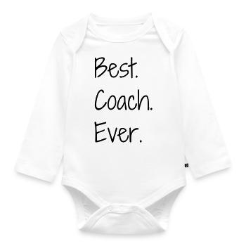 Coach / Coaching / Trainer / Sport - Baby Bio-Langarm-Body - Weiß - Vorne