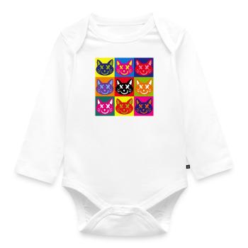 Cats (Pop Art) - Organic Longsleeve Baby Bodysuit - white - Front