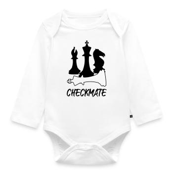 Chess - checkmate - Organic Longsleeve Baby Bodysuit - white - Front