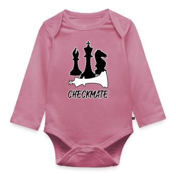 Échecs - échec et mat - Body Bébé bio manches longues - mauve - Devant