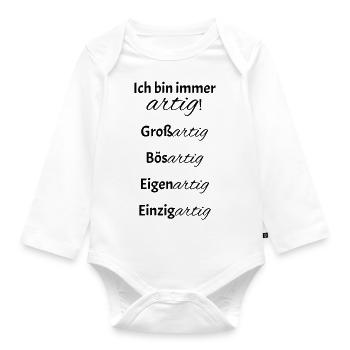 Artig - Baby Bio-Langarm-Body - Weiß - Vorne