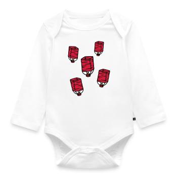 Sky lantern Chinese lantern Sky lantern - Organic Longsleeve Baby Bodysuit - white - Front