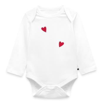 Baby Baby Sayings Made with Love Heart Girl Boy - Organic Longsleeve Baby Bodysuit - white - Front