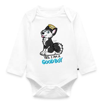 Good Boy Husky - Body Bébé bio manches longues - blanc - Devant