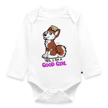 Good Girl Husky - Body Bébé bio manches longues - blanc - Devant