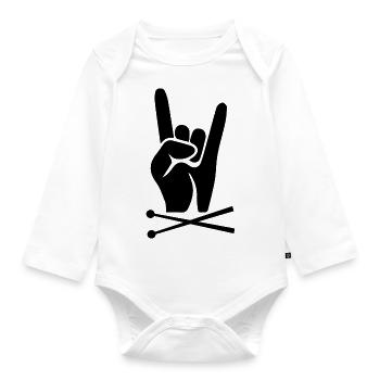 Rock and Roll Rock Music - Organic Longsleeve Baby Bodysuit - white - Front