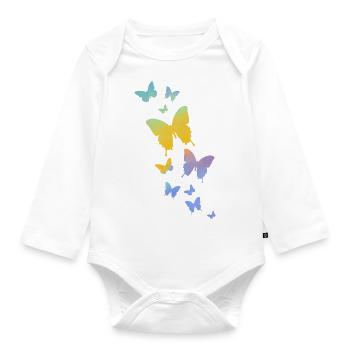 Papillon Papillon Animal Couleur colorée - Body Bébé bio manches longues - blanc - Devant
