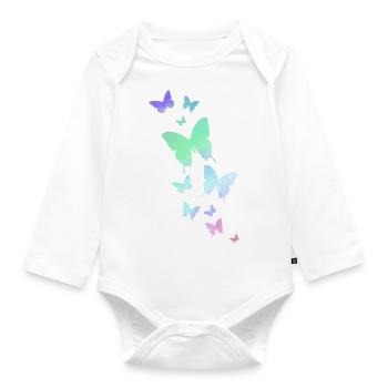Papillon Papillon Animal Couleur colorée - Body Bébé bio manches longues - blanc - Devant