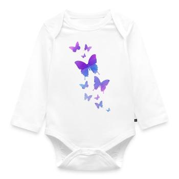 Papillon Papillon Animal Couleur colorée - Body Bébé bio manches longues - blanc - Devant