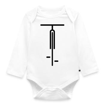 Minimalist bike - Organic Longsleeve Baby Bodysuit - white - Front