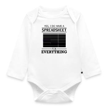 Spreadsheet Funny Saying Statistician Data Analyst - Organic Longsleeve Baby Bodysuit - white - Front