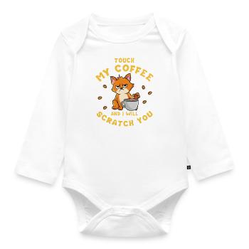 Touchez mon café et je vous gratterai - Body Bébé bio manches longues - blanc - Devant