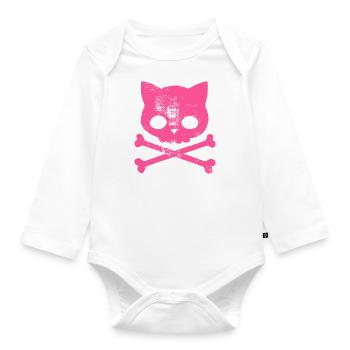 Mieze Pink - Katze Punk - Baby Bio-Langarm-Body - Weiß - Vorne