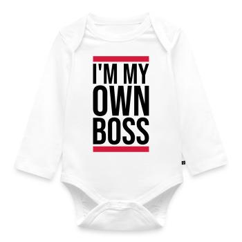 My Own Boss - Organic Longsleeve Baby Bodysuit - white - Front