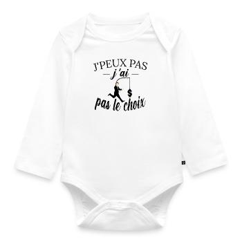 j peux pas j ai pas le choix tee shirt humour - Body Bébé bio manches longues - blanc - Devant