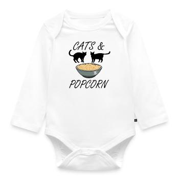 Chats et Popcorn Kitty Ironic Saying Films - Body Bébé bio manches longues - blanc - Devant