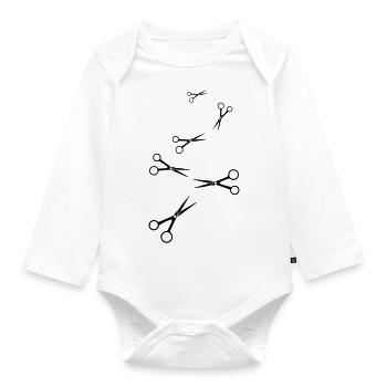 Scissors Barber icon - Organic Longsleeve Baby Bodysuit - white - Front