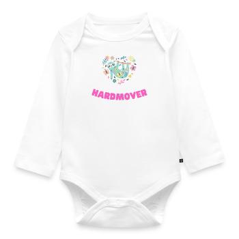 Hardmover rosa - Baby Bio-Langarm-Body - Weiß - Vorne