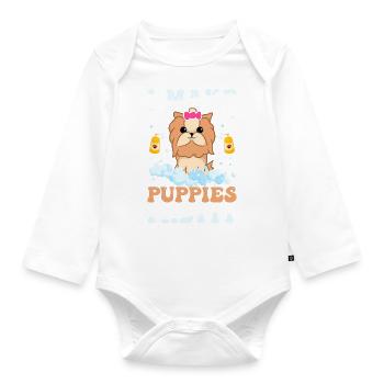 Je fais des chiots jolis toiletteurs pour chiens Puppy Groom - Body Bébé bio manches longues - blanc - Devant