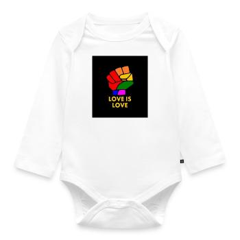 Love is love - Baby Bio-Langarm-Body - Weiß - Vorne