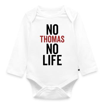 Kein Thomas Kein Leben - Baby Bio-Langarm-Body - Weiß - Vorne