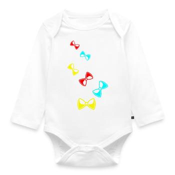 Bow Tie Gentleman - Organic Longsleeve Baby Bodysuit - white - Front