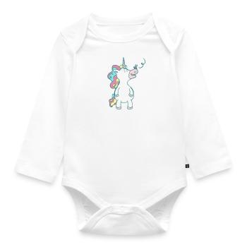 I Like Unicorns And Maybe 3 People - Organic Longsleeve Baby Bodysuit - white - Front