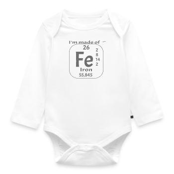 Ferrum - iron - Organic Longsleeve Baby Bodysuit - white - Front