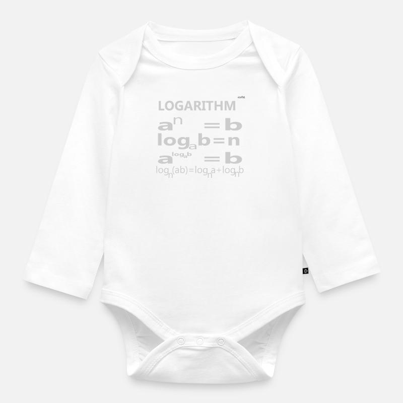 The logarithm - Organic Longsleeve Baby Bodysuit - white