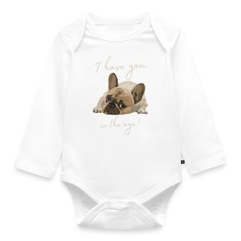 Dog with saying-I have you in mind! - Organic Longsleeve Baby Bodysuit - white - Front