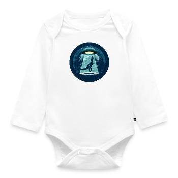 Attention UFOs! Ver. 2 - Organic Longsleeve Baby Bodysuit - white - Front
