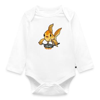 Cute Goldfish Cooking Hobby Chef Aquaristics - Organic Longsleeve Baby Bodysuit - white - Front