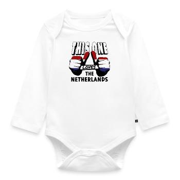 Niederlande Flagge Holland Niederländische Fahne - Baby Bio-Langarm-Body - Weiß - Vorne