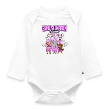 Shuttlecock Badminton Squad en forme d'animaux - Body Bébé bio manches longues - blanc - Devant