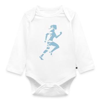 Course à pied Jogger Racing Sport Femme Coureuse Coureuse - Body Bébé bio manches longues - blanc - Devant
