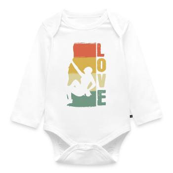 Amour Escalade Montagne Personne Aventureuse - Body Bébé bio manches longues - blanc - Devant
