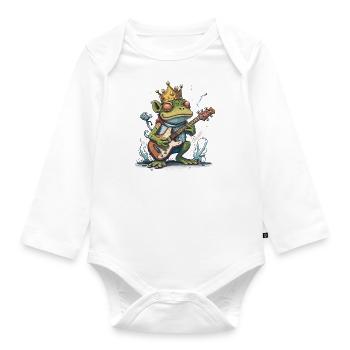 Frog Rocker - Organic Longsleeve Baby Bodysuit - white - Front