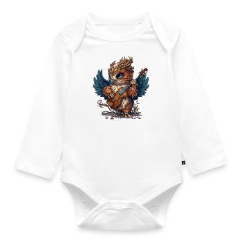 Klassischer Greif - Baby Bio-Langarm-Body - Weiß - Vorne