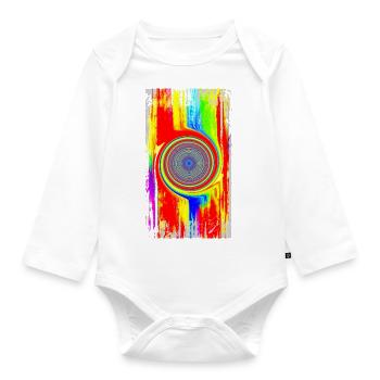 "LifeLine" Acrylic Paint by Marco Eckenbrecht - Organic Longsleeve Baby Bodysuit - white - Front