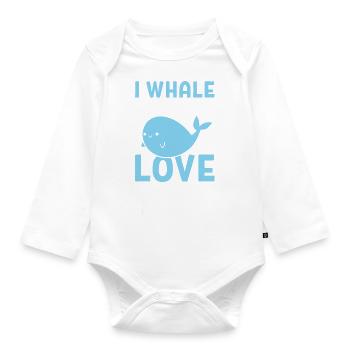 I Whale Always Love You Water Biologist - Organic Longsleeve Baby Bodysuit - white - Front