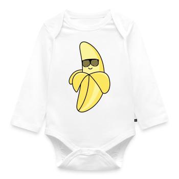 banane fraîche - Body Bébé bio manches longues - blanc - Devant