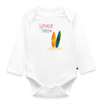 Summer Time - Baby Bio-Langarm-Body - Weiß - Vorne