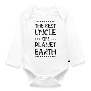 Best Uncle Saying - Organic Longsleeve Baby Bodysuit - white - Front