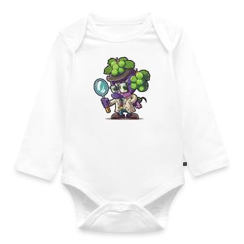 Solving juicy mysteries - Organic Longsleeve Baby Bodysuit - white - Front