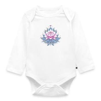 Lotus Inspiration - Organic Longsleeve Baby Bodysuit - white - Front